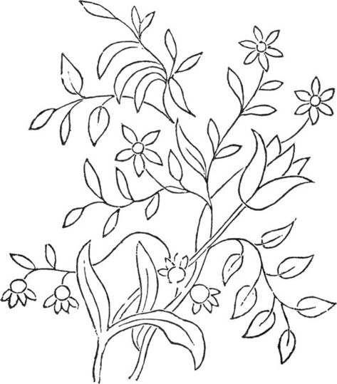 Embroidery Templates Free Printable, Embroidery Flowers Pattern Templates, Embroidery Patterns Free Templates, Flower Pattern Drawing, Hand Embroidery Patterns Free, Pola Bordir, Outline Designs, Embroidery Template, Hand Embroidery Patterns Flowers