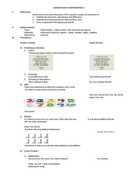 Maths Lesson Plan For Kindergarten, Kindergarten Lesson Plan Sample, Detailed Lesson Plan In English Grade 1, Detailed Lesson Plan In Math Grade 1, Udl Lesson Plans, Lesson Plan In Filipino, Grade 1 Lesson Plan, Math Lesson Plans Elementary, Mathematics Lesson