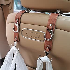 Car Purse Holder, Car Hooks, Jeep Things, Car Headrest, Car Organization, Purse Hook, Purse Holder, Car Organizer, Leather Ideas