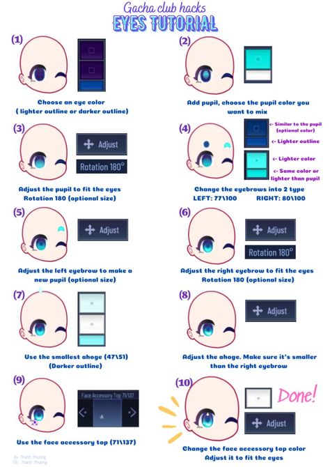 Gacha Club Eyes Ideas, Gacha Club Eyes, Eyes Tutorial, Eyes Ideas, Eye Tricks, Cute Eyes Drawing, Club Face, Characters Inspiration Drawing, Club Hairstyles