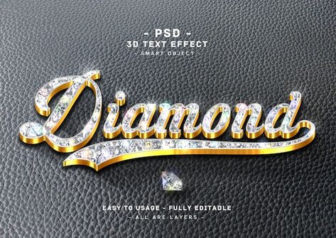 PSD diamond text effect 3d golden style | Premium Psd #Freepik #psd #diamond #diamond #psd #3d-text Heart 3d, 3d Diamond, Diamond Party, Wallpaper Girly, Blue Background Images, 3d Text Effect, 3d Text, Iphone Wallpaper Girly, Text Fonts