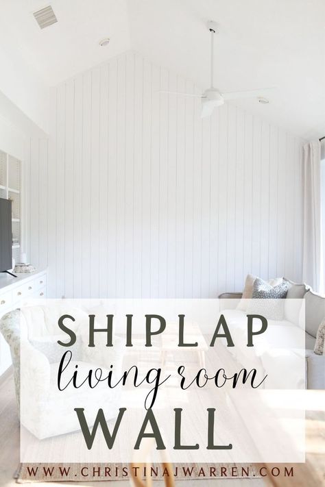 This pin is about my shiplap living room wall design. This shiplap wall accent wall is a great way to change up your living room decor and living room design. White Accent Wall, Shiplap Living Room, White Shiplap Walls, Shiplap Wall Ideas, Vertical Shiplap, Shiplap Wall Diy, Shiplap Walls, Shiplap Accent Wall, White Shiplap Wall