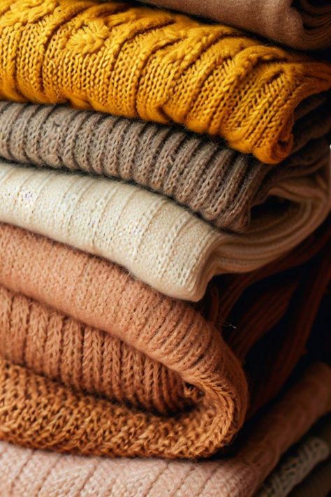 Indulge in the rich tapestry of autumn hues with our exquisite stack of jumpers, each a masterpiece of seasonal comfort. Imagine wrapping yourself in layers of cinnamon, amber, and rust, as the cool breeze dances through the vibrant leaves. These jumpers aren't just clothing; they're a portal to a world of coziness and style. Click the link to own a piece of fall's embrace and infuse your wardrobe with the warmth of this enchanting season. Stack Of Sweaters, Autumn Sweater Aesthetic, Cozy Jumper Aesthetic, Autumn Jumpers Fall Outfits, Autumn Sweaters Aesthetic, Cosy Autumn Aesthetic, Phone Reset, Jumper Aesthetic, Birthday Pinterest