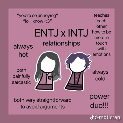 Entj X Intj Relationship, Intj Feelings, Entj And Intj, Mbit Personalities, Entj Relationships, Intj Entj, Entp And Intj, Intj Enfp, Entj Personality