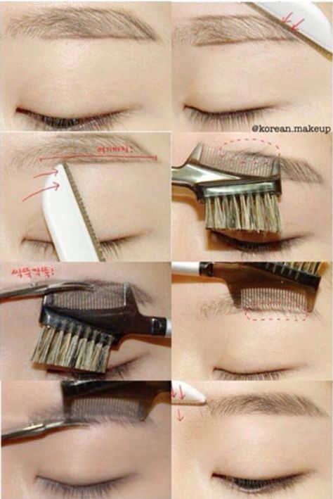 Korean Eyebrows Shaping, Asian Eyebrows, Y2k Makeup Looks, Korean Eyebrows, Straight Eyebrows, Makeup Korea, Eyebrow Makeup Tutorial, Beauty Eyebrow, Brow Tutorial