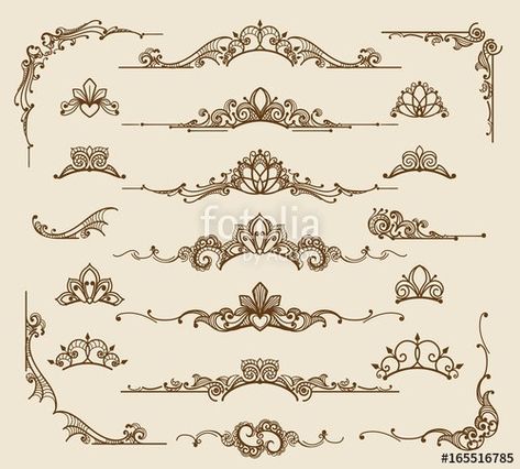 Calligraphy Borders, Royal Pattern, Victorian Filigree, Flourish Design, Astrology Planets, Victorian Design, Logo Set, Doodle Sketch, Filigree Design