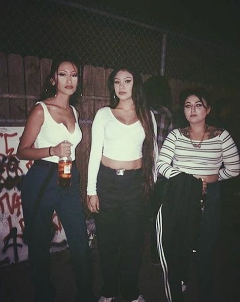 Chola Outfits, Chola Aesthetic, Chola Outfit, Chicana Style Outfits, Chicana Aesthetic, Chicano Culture, 2000s Photoshoot, Chola Girl, 90’s Outfits