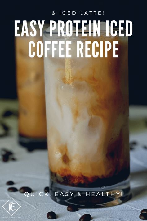 Protein Iced Coffee, Protein Powder Coffee, Healthy Iced Coffee, Protein Drink Recipes, Iced Coffee Protein Shake Recipe, Iced Coffee Protein Shake, Coffee Protein Shake, Iced Coffee Recipe, Easy Protein