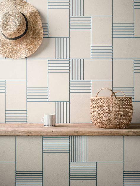 Graphic Tiles, Interior Vintage, Bad Inspiration, Bathroom Themes, Keramik Design, Tile Inspiration, Hus Inspiration, Ceramic Design, Design Milk