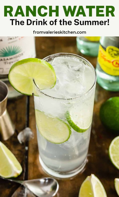 Drinks Made With Tequila, Ranch Water Recipe, Low Calorie Alcohol, Ranch Water, Low Calorie Cocktails, Summer Drinks Alcohol, Tequila Drinks, Boozy Drinks, Keto Drink