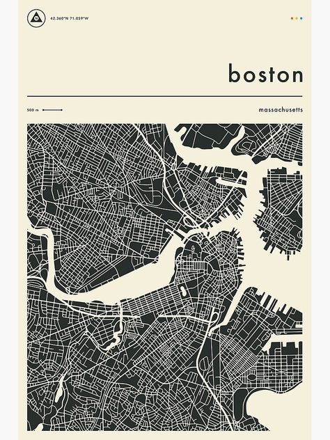 "BOSTON MAP" Poster by JazzberryBlue | Redbubble Gallery Wall Themes, Boston Map Print, Boston Art Print, Boston Poster, Boston Print, Boston Map, College Poster, Boston Art, Jazzberry Blue