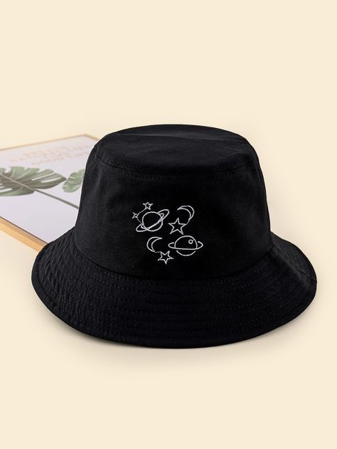 Graphic Bucket Hat, Bucket Hat Diy, Bucket Hat Designs, Bucket Hat Embroidery, Genshin Oc, Custom Bucket Hats, Embroidered Bucket Hat, Bucket Hat Design, Black Bucket Hat