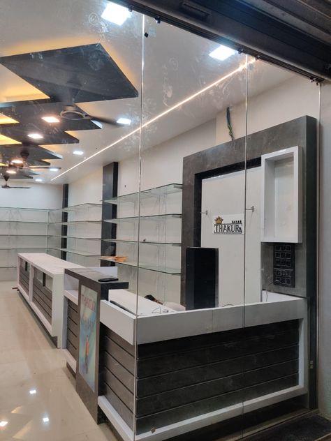 Design Showroom Ideas, Counter Design Office, Mobile Shop Design Interior 3d, Cash Counter Design, Store Counter Design, Office Counter Design, Pharmacy Interior, Mobile Shop Design, Shop Counter Design