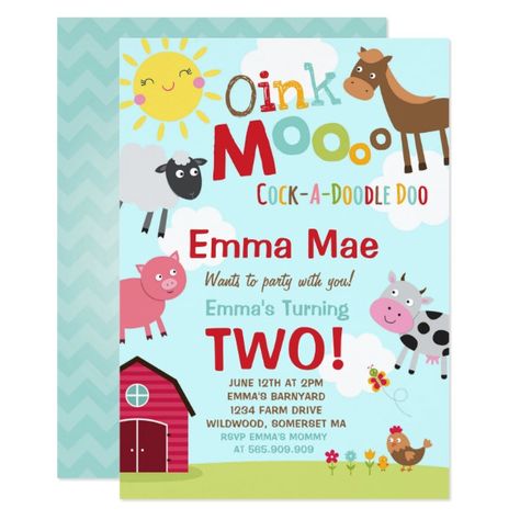 Old Macdonald Birthday, Pink Farm Party, Petting Zoo Birthday, Mcdonalds Birthday Party, Old Mac, Farm Birthday Invitation, Old Macdonald, Farm Animals Birthday Party, Farm Themed Birthday Party