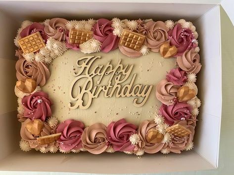 Flat Birthday Cake, Elegant Sheet Cake Designs, Eid Cakes, Mary Cake, Eid Cake, Elegant Cupcakes, Sheet Cake Designs, Flat Cakes, Birthday Sheet Cakes