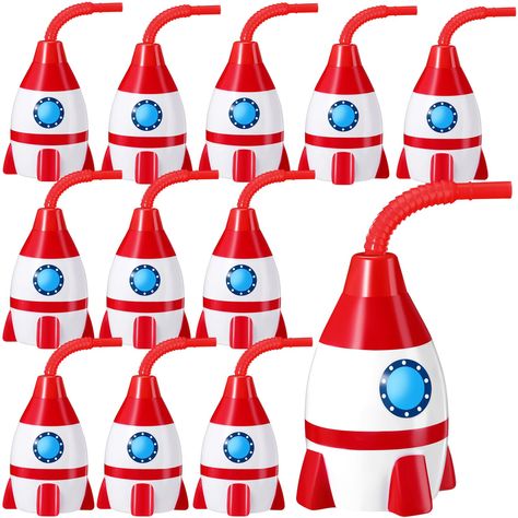 PRICES MAY VARY. 12 Sets Rocket Cups: you will receive 12 pieces of rocket cups and 12 pieces of straws, which is a nice combination set for kids birthday party favors or gifts and suitable for space theme party and space birthday party; Sufficient quantity to meet your various needs and share with your partners Rocket Theme Design: rocket cups with straw use rocket as cups shape in the most classic beige color, enriches the space party decoration, adding rocket themed party fun, enhancing the e Rocket Party Favors, Space Birthday Party Theme, Astronaut Bday Party, Buzz Lightyear Theme Party, Space Themed Birthday Party Favors, 2 The Moon Birthday Party Boy, 1st Birthday Space Theme, Space Themed Birthday Party Decoration, Two The Moon Birthday Party Boy