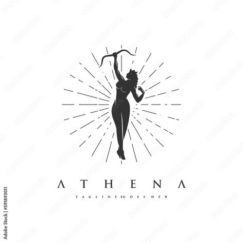 Athena Logo, Logo Illustration Design, Logo Illustration, The Goddess, Vector Logo, Adobe Stock, Illustration Design, Stock Vector, Collage