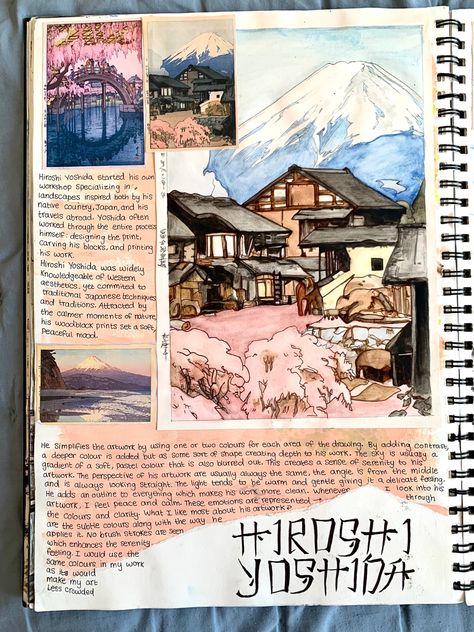 Gcse Art Sketchbook Introduction Page, Art History Sketchbook Ideas, Art Sketchbook Pages Gcse, Gcse Art Sketchbook Buildings, Artist Information Page Gcse, Gcse Art Sketchbook Development, Architecture Artists A Level, Double Page Artist Research, Gcse Art Sketchbook Artist Research Page