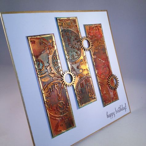 a love to create: CAS meets Steampunk! Birthday Card Male, Steampunk Cards, Timmy Time, Men Cards, Cards Masculine, Steampunk Crafts, Men's Cards, Masculine Birthday Cards, Boy Cards