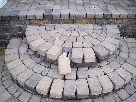 Is your patio left with huge spaces between pavers, creating an uneven surface? Are pieces of your paver steps falling apart? Are the edges of your beautiful patio sinking into the ground? There are so many ways that a brick paver patio or steps can go disastrously wrong. Not only can Round Pavers, Concrete Front Steps, Patio Landscape Design, Paver Steps, Brick Sidewalk, Pavers Diy, Brick Paver Patio, Garden Pavers, Brick Steps