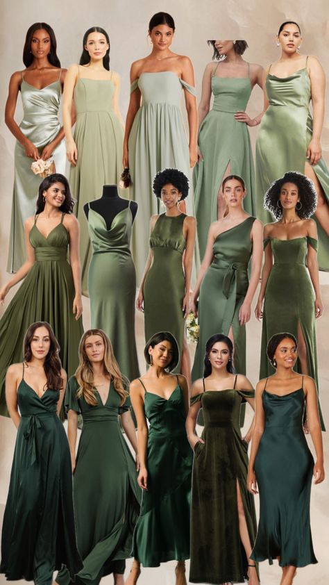 Maid Of Honor Bridesmaid Dresses, Sage Silk Green Bridesmaid Dresses, Deep Sage Green Bridesmaid Dresses, Evergreen Dress Bridesmaid, Green Briadsmaid Dresses, Tan And Green Bridesmaid Dresses, Mismatched Green Bridesmaid Dresses Shades, Hues Of Green Bridesmaid Dresses, All Green Bridesmaid Dresses