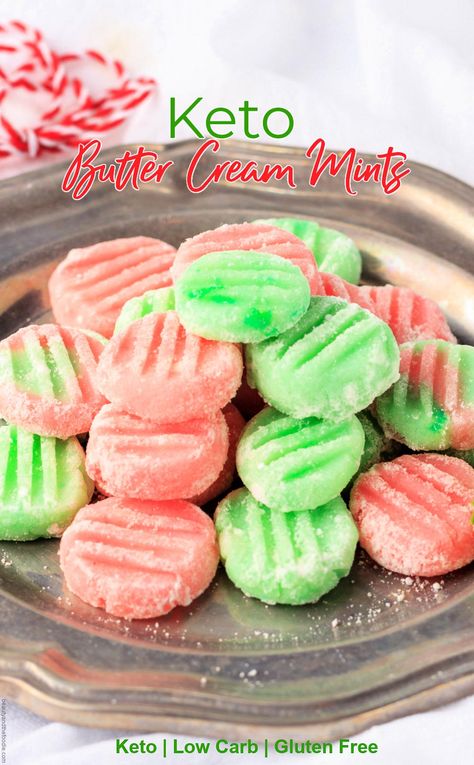 Low Carb Candy, Butter Mints, Peppermint Cream, Keto Holiday, Keto Christmas, Keto Candy, Mint Recipes, Low Carb Sweets, Keto Cookies