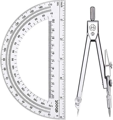 Amazon.com : Student Geometry Math Set, Drawing Compass and 6 Inch Clear Swing Arm Protractors 180 Degree Math Protractor (Style 1) : Office Products Best Compass, Geometry Math, Math Tools, Measuring Angles, Drafting Tools, Transparent Box, Math Geometry, Clear Box, Teaching Materials