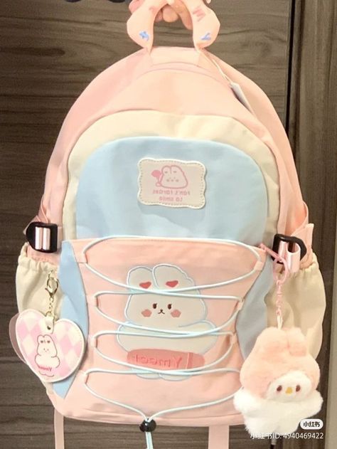 Kotak Bento, Korean Bags, Korean Fashion Aesthetic, Pastel Backpack, Backpack Aesthetic, Aesthetics Fashion, Aesthetic Bag, Cute School Bags, School Bag Essentials