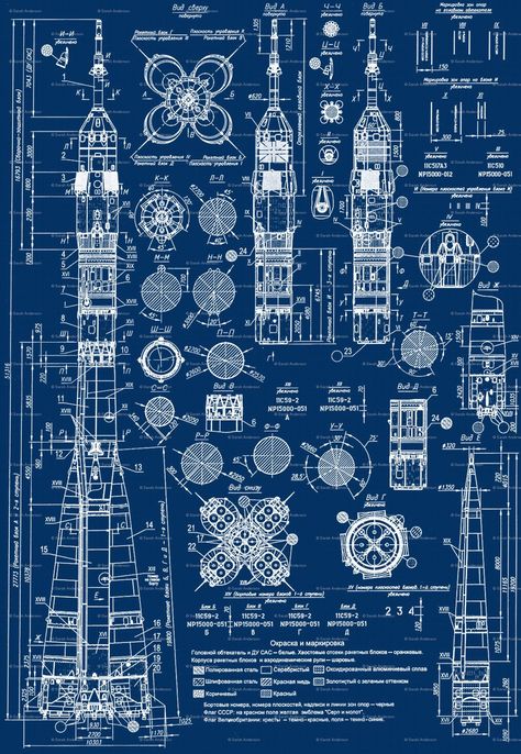 Soyuz Rocket, Blueprint Drawing, Rocket Design, Blueprint Art, Aerospace Engineering, Space Race, Space Poster, Rocket Ship, Patent Art