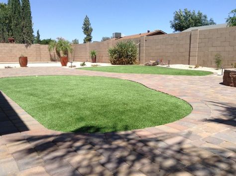 Artificial Turf divided by paver walkway. Paver Walkway, Artificial Turf, Walkway, Golf Courses