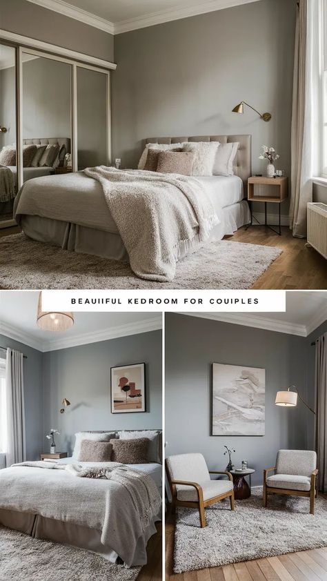 Embrace elegance with minimalist decor. Clean lines, neutral colors, and simple furnishings create a tranquil space for couples to relax and unwind together. #MinimalistBedroom #CoupleGoals Couples Bedroom Ideas Cozy, Couple Rooms, Couples Bedroom Ideas, Bedroom Ideas Cozy, Cozy Romantic, Plush Bedding, Velvet Accents, Couple Bedroom, Functional Storage