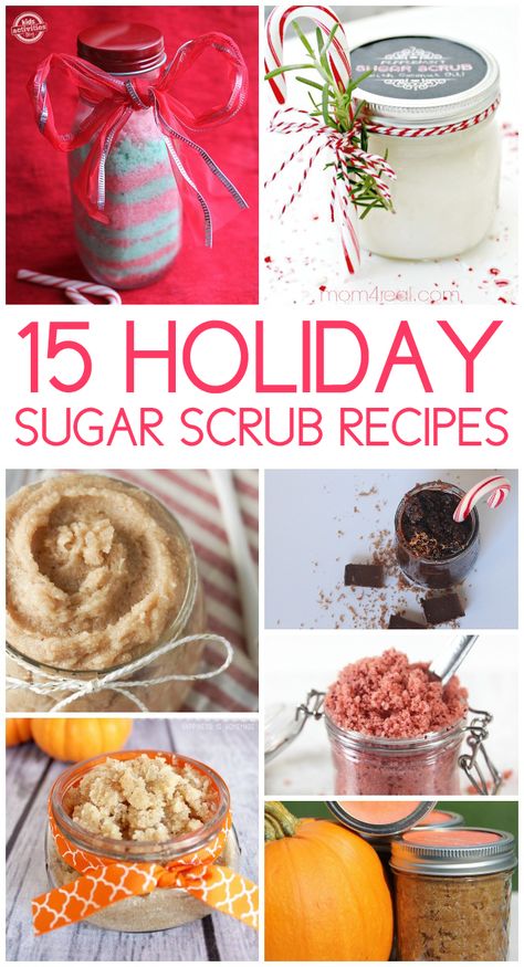 15 Holiday Sugar Scrub Recipes Cranberry Sugar Scrub, Christmas Sugar Scrubs, Diy Sugar Scrub Recipe, Sugar Scrub Cubes, Peppermint Sugar Scrubs, Peppermint Sugar, Sugar Scrub Homemade, Homemade Scrub, Sugar Scrub Recipe