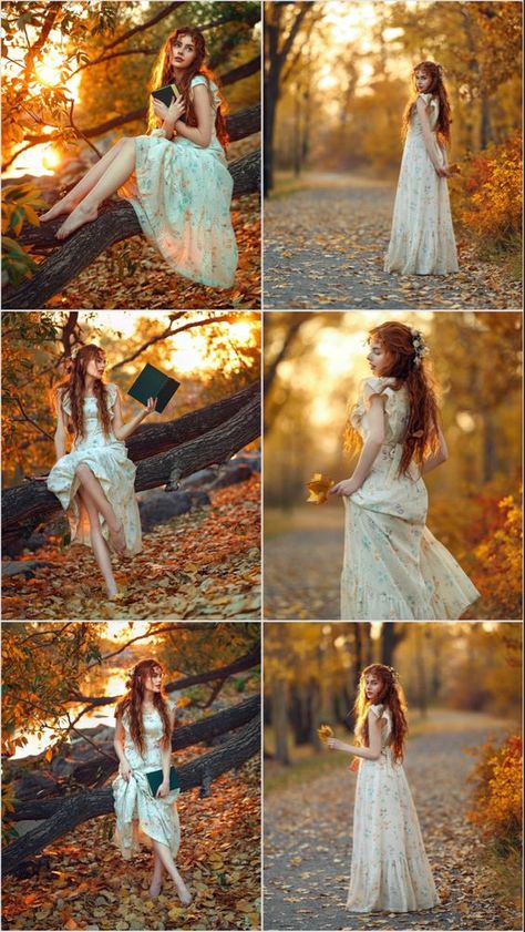 Best Photo Shoot Ideas, Photoshots Idea Girl, Fall Leaf Photoshoot, Fall Fairy Photoshoot, Sweet 16 Fall Photoshoot Ideas, Photoshoot Outside Poses, Fall Outdoor Photoshoot Ideas, Fall Photos Ideas, Autumn Photo Shoot Ideas