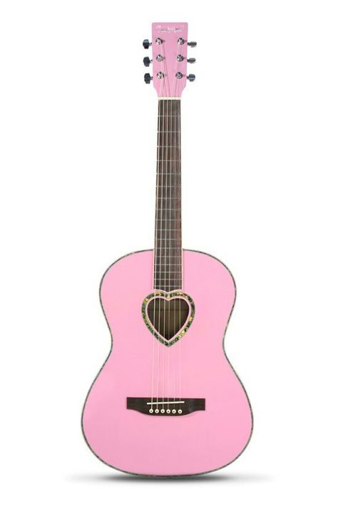 Pink  Heart Guitar Taylor Swift Pink Guitar, Pink Gutair, Pastel Guitar, Pink Acoustic Guitar, Guitar Taylor Swift, Bolo Taylor Swift, Heart Guitar, Lover Guitar, Taylor Swift Pink