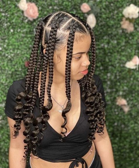 Coo Leray Braids Short, Jumbo Coi Leray Braids With Curls, Coi Leray Braids Blonde, Large Coi Leray Braids, Coi Lorey Hair Braids, Coi Leray Braids Parting, Coi Larey Braids, Corey Leray Braids, Koi Leray Braids