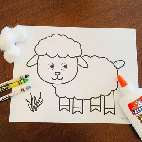 Sheep Preschool Craft, Lamb Crafts, Sheep Activities For Preschool, Easter Lamb Craft, Sheep Pattern Printable, Lamb Of God Craft, Sheep Printable Free, Sheep Printable, Sheep And Goats Parable Craft