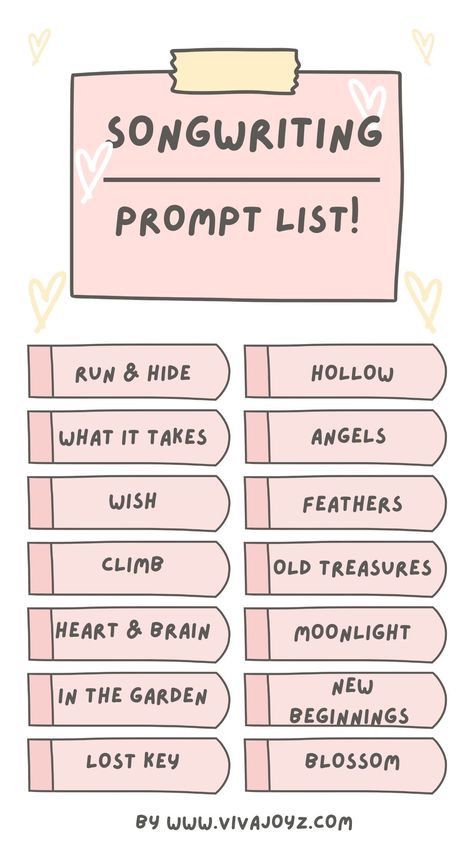 I want to share with you what my songwriting process and inspiration is like most of the time and hopefully, you can try some of these out and see if they work for you! Tags: #songwriting #prompts #promptlist #songwritingpromtps #songwriter #musicians #list #prettywords #howtowritesongs #musicblog #singer #freebie #writertips Ideas For Song Writing, How To Write A Good Song, How To Become A Singer Songwriter, Song Writing Prompt Ideas, Writing A Musical, How To Write A Musical, Song Writing Tips For Beginners, Music Writing Tips, What To Write A Song About