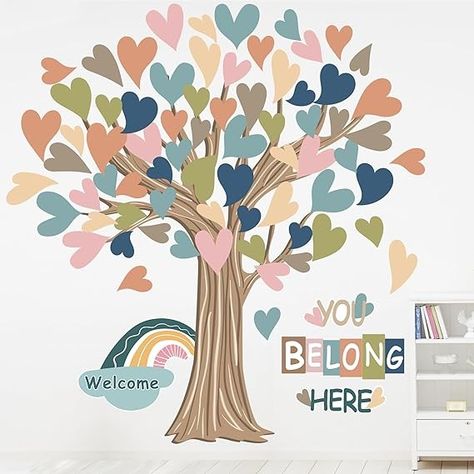 Amazon.com: Classroom Tree Bulletin Board Decorations Boho Heart Tree Paper Cutouts You Belong Here Tree Accents Welcome Bulletin Board Decor for School Nursery Blackboard Home Wall Decor : Office Products Classroom Welcome Boards, School Welcome Bulletin Boards, Tree Bulletin Board, Welcome Bulletin Board, Elementary School Bulletin Boards, Bulletin Board Tree, Classroom Tree, Office Bulletin Boards, Welcome Bulletin Boards