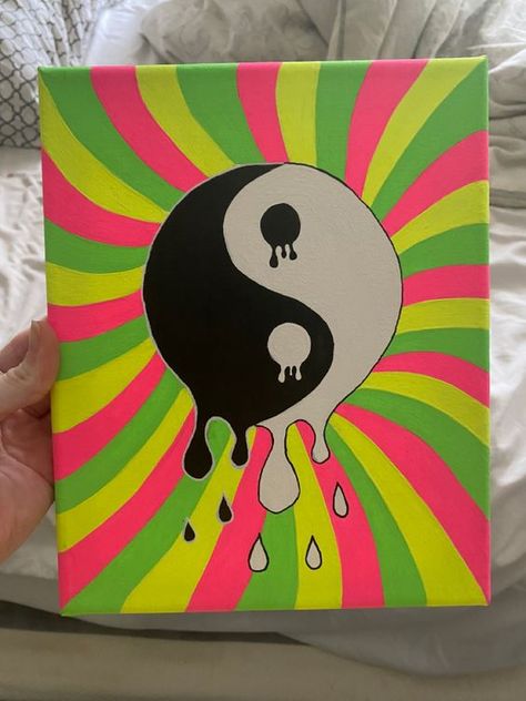 Trippy Yin Yang Painting #drawingideas #sketch #drawingbase #drawingbodyposes #drawing Small Canvas Paintings Easy Trippy, Easy Astrology Painting, Tripy Space Art Easy, Drippy Canvas Painting Ideas, Drippy Things To Draw, East Trippy Painting Ideas, Trippy Easy Drawings Step By Step, Drawing Ideas Drippy, Canvas Painting Ideas Aesthetic Trippy Easy