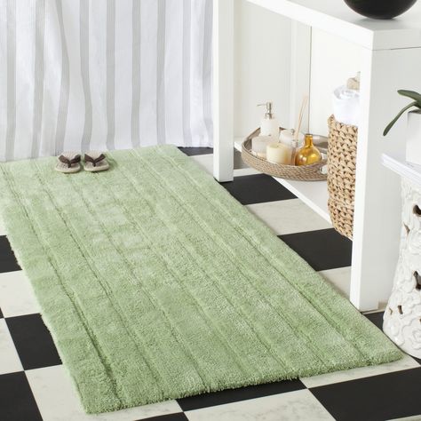 Blue And Orange Bathroom, Master Bath Rug, Light Green Bathrooms, Green Bathroom Rugs, Master Bath Lighting, Green Bath Mat, Washable Bathroom Rugs, Bath Light Fixtures, Cotton Bath Rug