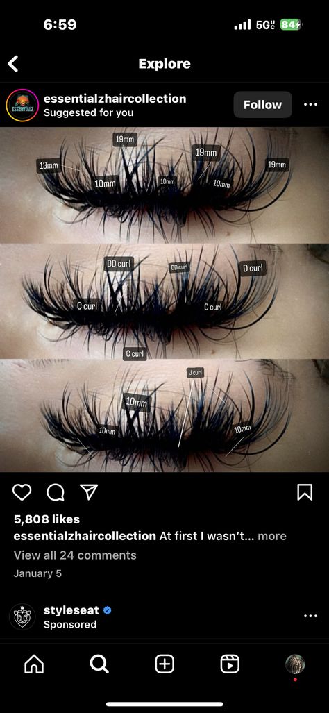 Different Types Of Lash Curls, Spider Lash Extensions, Spiky Lash Extensions Map, Spider Eyelashes, Goth Lash Extensions, Dramatic Lashes With Bottoms, Spider Lashes, Lash Map, C Curl