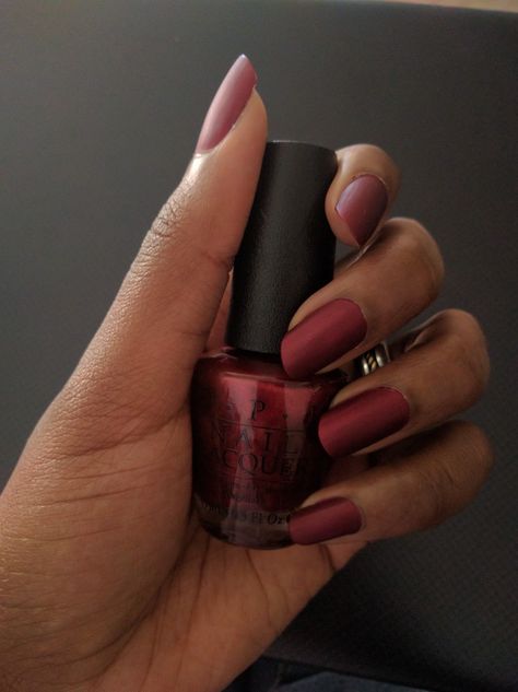 OPI's "I'm Not Really a Waitress" with a matte top coat || I love how it looks! Im Not Really A Waitress Opi, Not Really A Waitress Opi, Berry Nails, Nail Work, Matte Top Coat, Beauty Nails Design, Short Nail, Short Nail Designs, Matte Nails