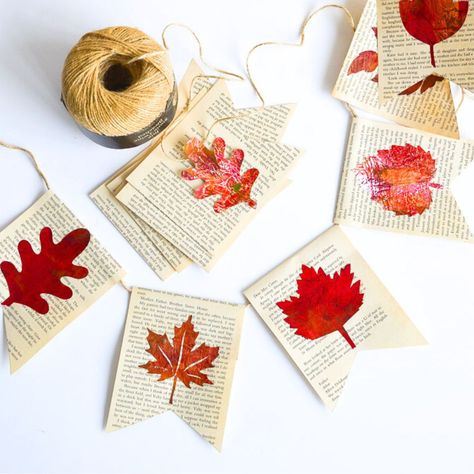 DIY Fall Banner, Easy Leaves Decor Fall Thankful Bulletin Board Ideas, Fall Class Board Ideas, November Home Decor Diy, Diy Leaves Decor, Fall Craft Bulletin Board, November Decorations Diy, Waxed Leaves Fall Crafts, Autumn Bunting Diy, Diy Fall Birthday Decor