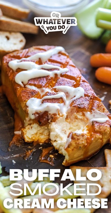 Smoked Apple Pie Cream Cheese, Smoked Easter Recipes, Smoked Cream Cheese Flavors, Game Day Smoker Recipes, Keto Smoker Recipes, Smoker Snacks, Smoker Appetizers Recipes, Buffalo Cream Cheese, Smoked Feta