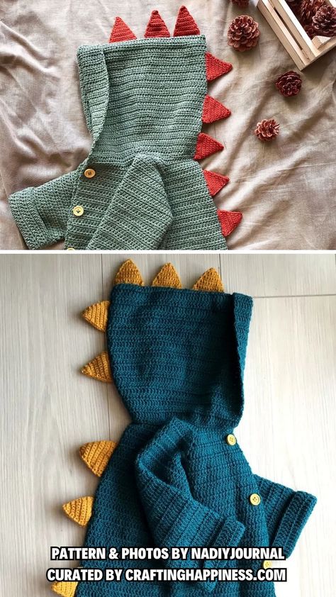 Discover over a dozen of charming crochet baby hoodie patterns that new moms will adore – a blend of comfort and cuteness. Curated by Crafting Happiness. Crochet Dinosaur Hoodie Free Pattern, Crochet Dinosaur Hoodie, Dinosaur Sweater Crochet Pattern, Crochet Dinosaur Jacket, Dino Sweater Crochet, Crochet Dino Sweater, Dinosaur Crochet Sweater, Crochet Baby Boy Clothes Patterns Free, Dinosaur Cardigan