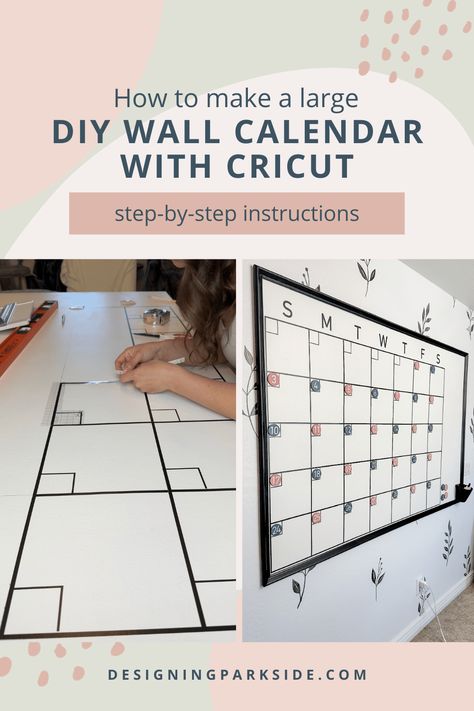 How to create a giant DIY magnetic wall calendar using a Cricut machine. DIY wall calendar. Oversize wall callendar. Wall Planner Ideas Diy, Planner Wall Ideas, Wall Calendar Design Layout, Cricut Calendar, Wall Calendar Ideas, Diy Wall Calendar, Diy Calendar Wall, Paint Calendar, Calendar Design Layout