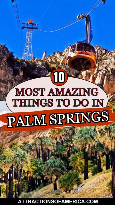 10 most amazing things to do in Palm Springs. Palm Springs Air Museum, California Places To Visit, Los Angeles Attractions, Aerial Tramway, Palm Desert California, San Diego Vacation, Palm Spring, San Jacinto, Palm Springs California