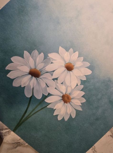 My acrylic painting | Super Simple Onestroke Daisies Using A No.8 Round Brush | Facebook Round Brush, No 8, Super Simple, Super Easy, Acrylic Painting, Daisy, Quick Saves