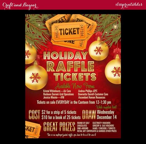 Christmas Raffle Tickets 50/50 Flyer Holiday Seasonal / Raffle Event Invitation Poster / Contest Drawing / Poster Gift Template Christmas Raffle, Raffle Flyer, Holiday Raffle, Fundraiser Raffle, Invitation Poster, Christmas Flyer, Free Flyer Templates, Happy Thanksgiving Quotes, Raffle Tickets