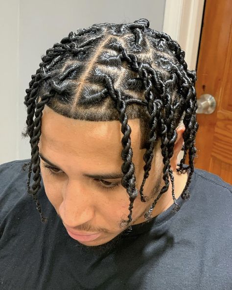 Male Plait Hairstyles, 2 Strand Twist Men Curly Hair, Cainrows Into Twists Men, Y Twist Men, Black Hair Braids Men, Rope Twist Braids Men, 2 Stand Twist Men, 2 Strain Twist Natural Hair, 2 Strand Twist Men Styles